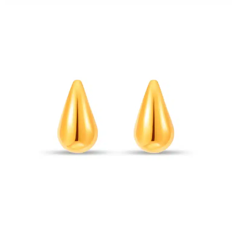 SK earrings malaysia in 916 gold with a teardrop design as a stud earring