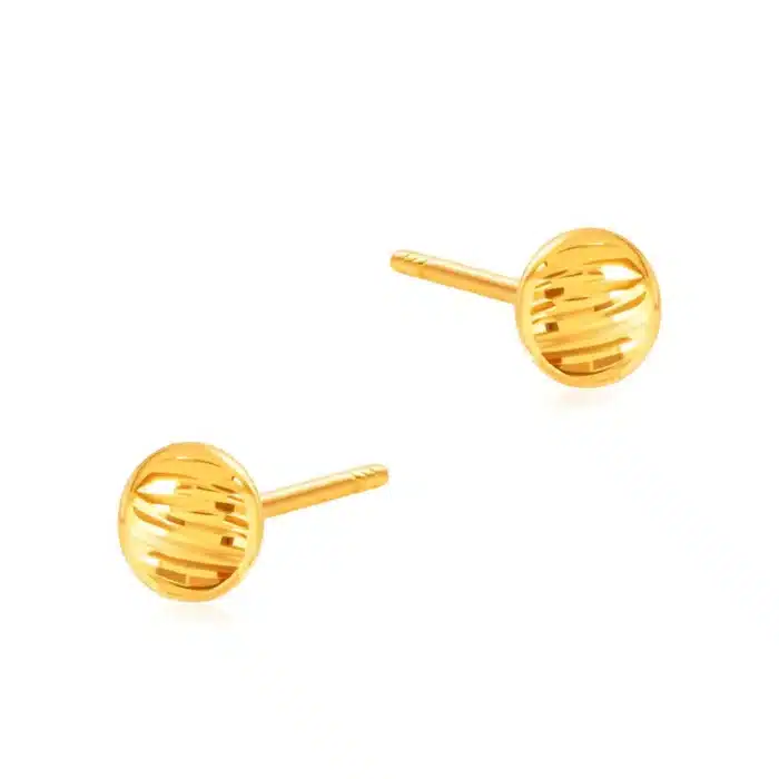 SK earrings malaysia in bead design crafted using 916 gold material as stud earrings