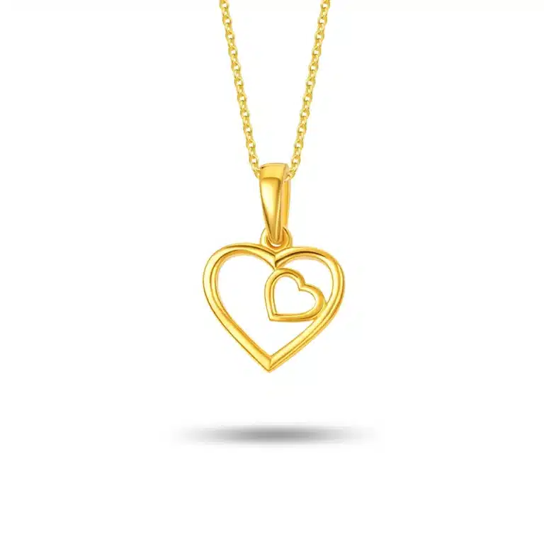 SK heart necklace in 916 gold heartfelt union pendant