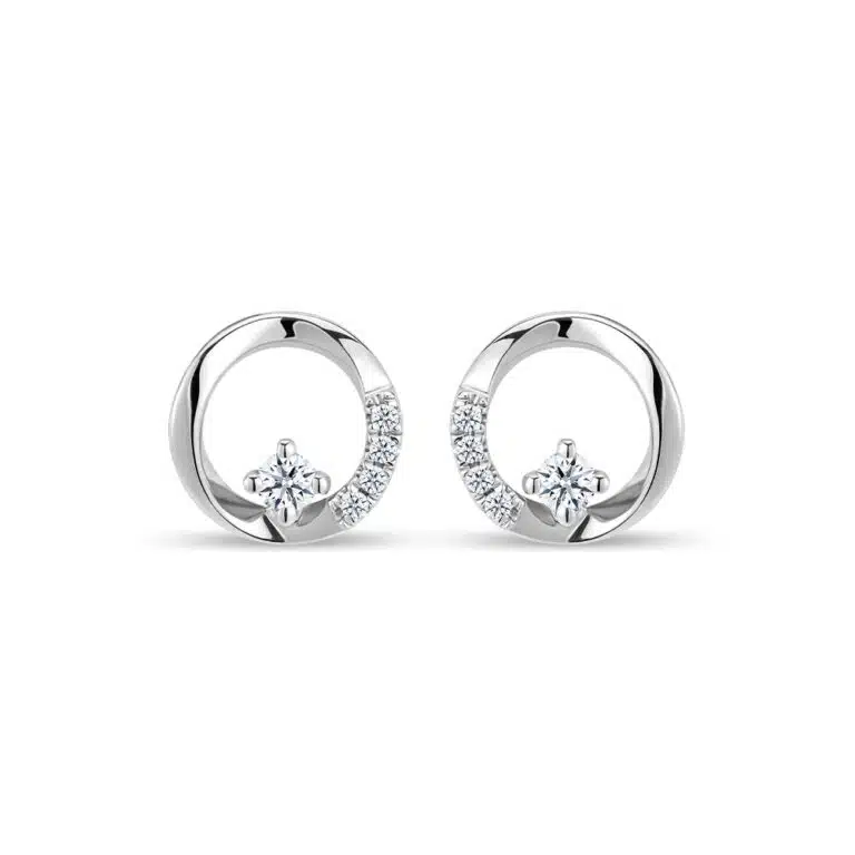 SK earrings malaysia 10k white gold diamond earrings with lab grown diamonds
