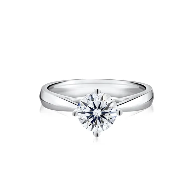 AllStar Classic Crown Diamond Engagement Ring in 18K white gold, featuring a patented 101-facet lab-grown diamond.