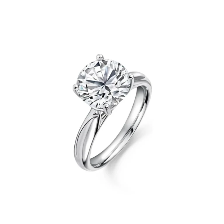 Star Carat Lovestruck Diamond Engagement Ring in 18K white gold, featuring a dazzling lab-grown diamond with a heart setting.