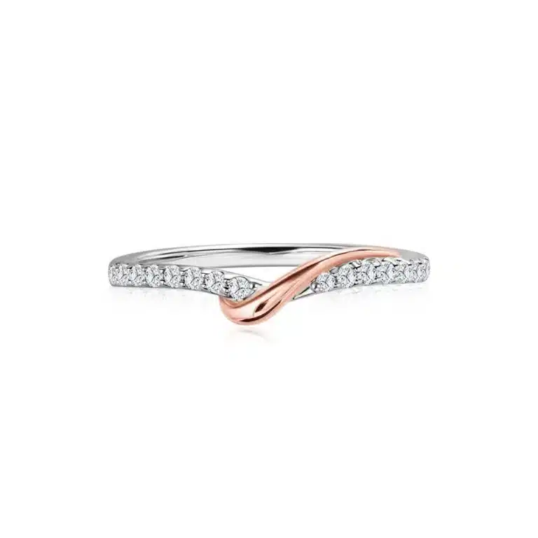 Duo-Bliss Eternity Diamond Wedding Ring in rose gold and white gold