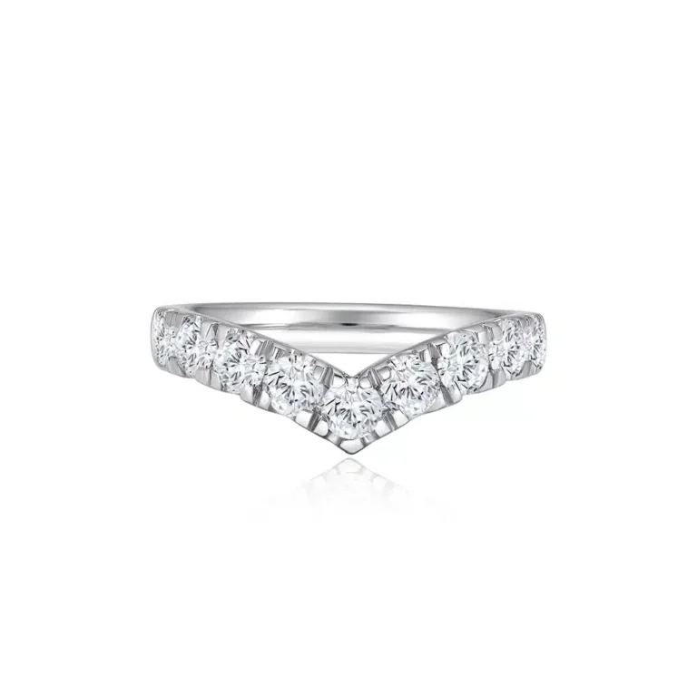 Wishbone Half Eternity Diamond Wedding Ring Malaysia