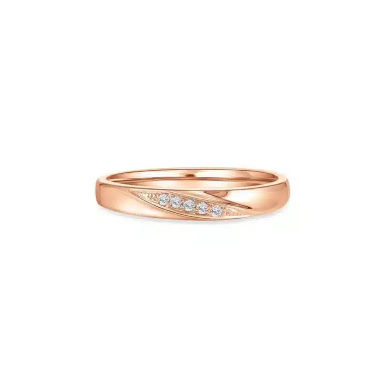 Momento Love Swirl Rose Gold Diamond Wedding Band Malaysia