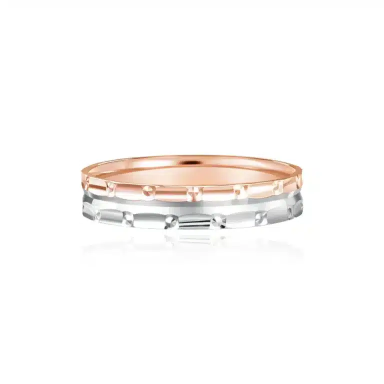 Jill-Rene Unity Dainty Duotone Wedding Band Malaysia in rose gold and white gold