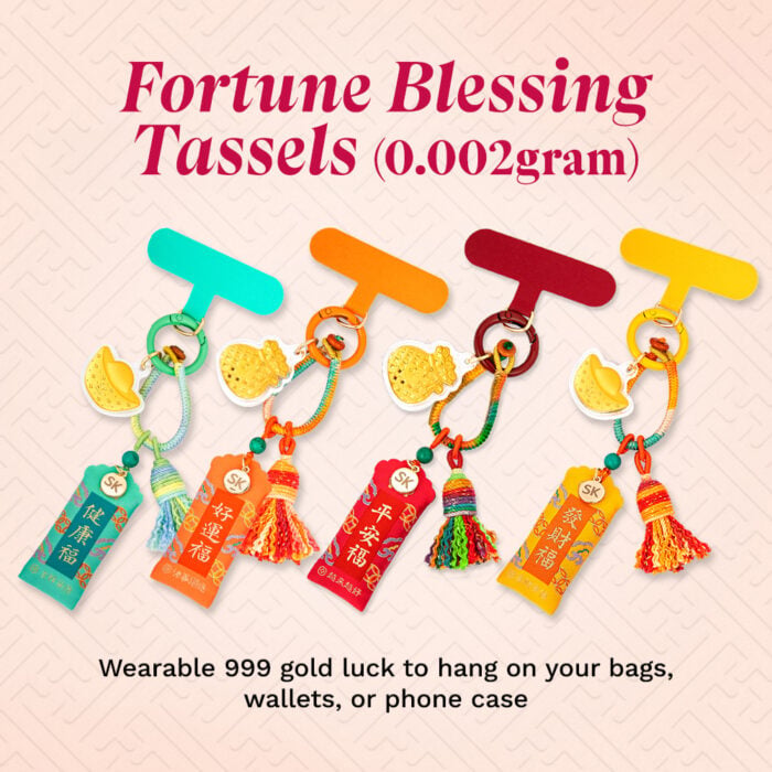Seasons of Blessings 999 Pure Gold Keychain Tassel