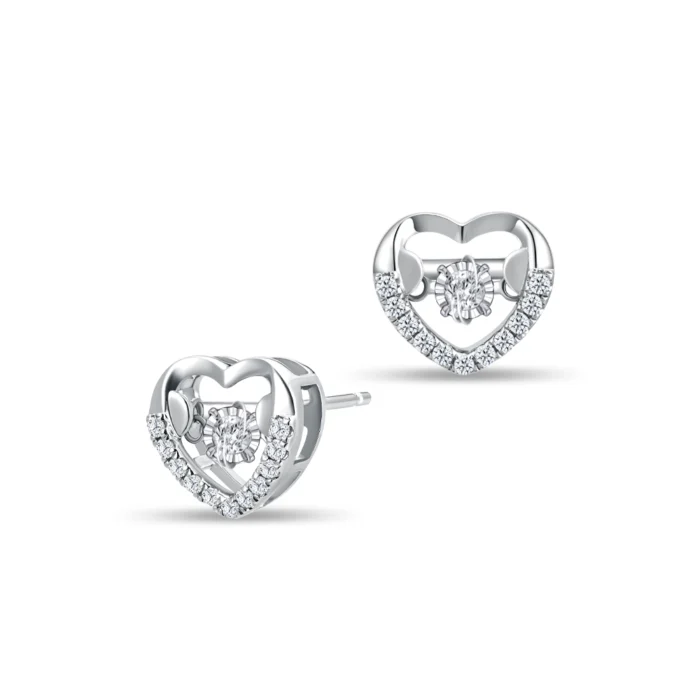 Luminous Heart Diamond Earrings