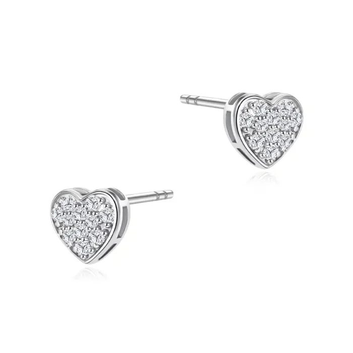 Starlett Heartful Whispers 14K White Gold Earrings