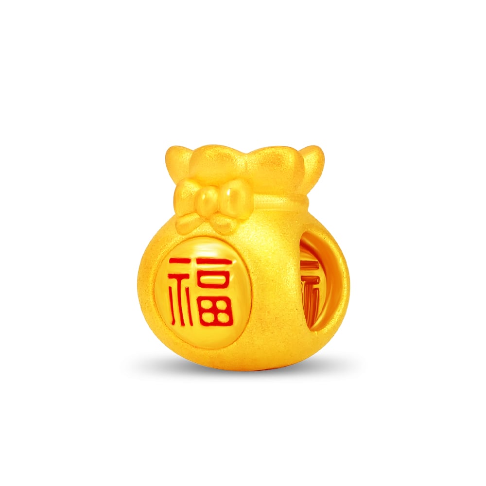Auspicious Fu 999 Pure Gold Charm Bracelet in 999 Pure Gold - SK Jewellery