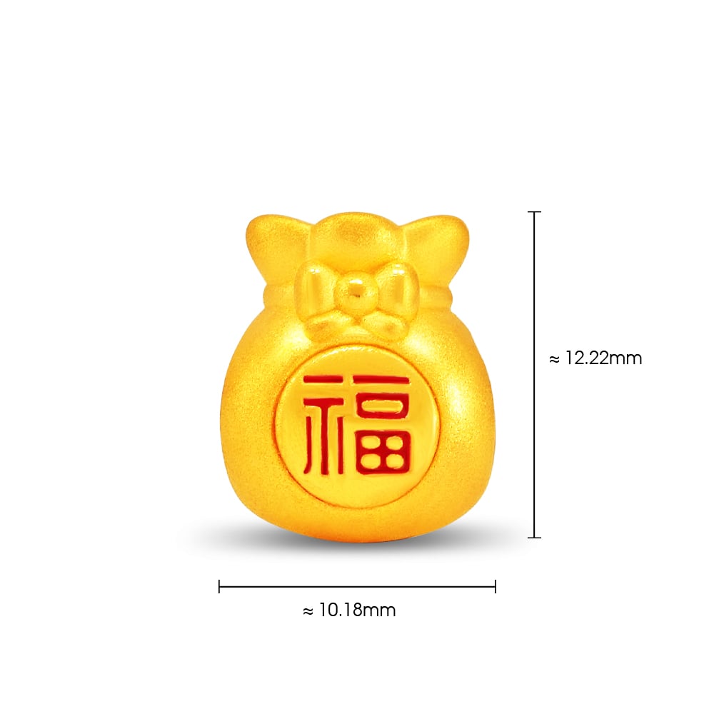 Auspicious Fu 999 Pure Gold Charm Bracelet in 999 Pure Gold - SK Jewellery