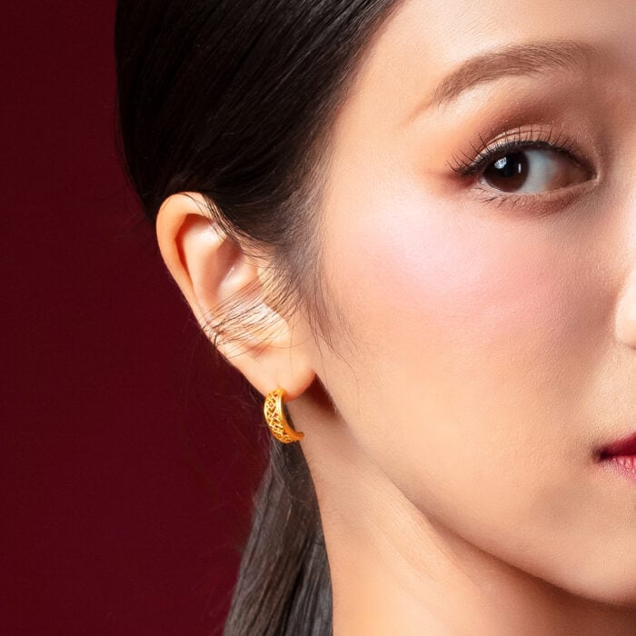 Scarlet Bloom 999 Gold Earrings