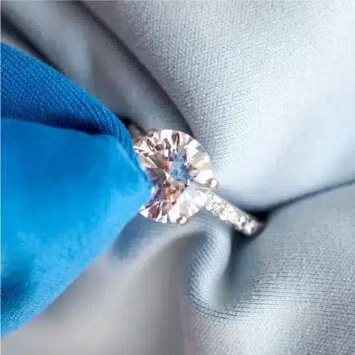 clean diamond ring with lint free cloth or microfiber cloth