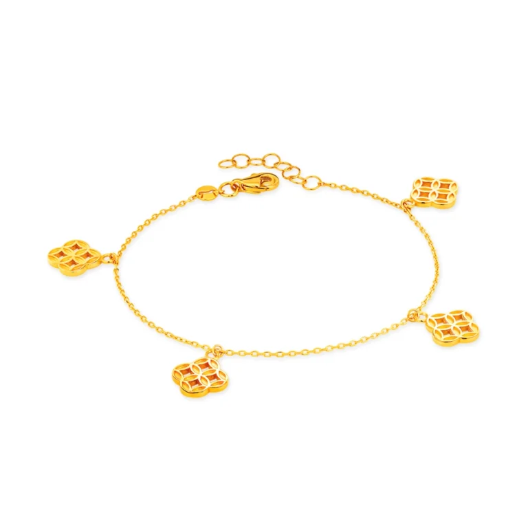 Lucky Bloom link chain 916 Gold Bracelet for women