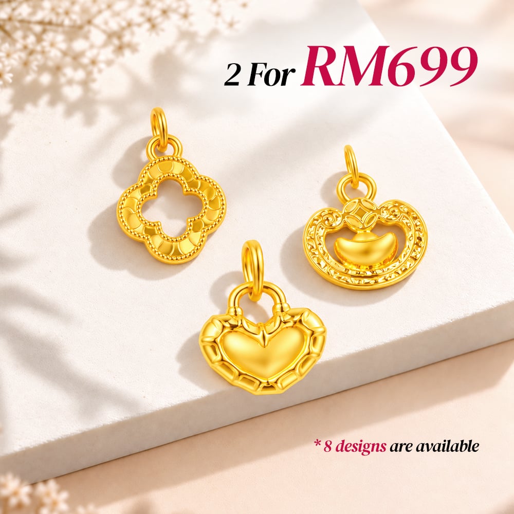 Abundance Fortune and Luck 999 Gold Pendant Mix-And-Match Bundle in 999 Pure Gold - SK Jewellery