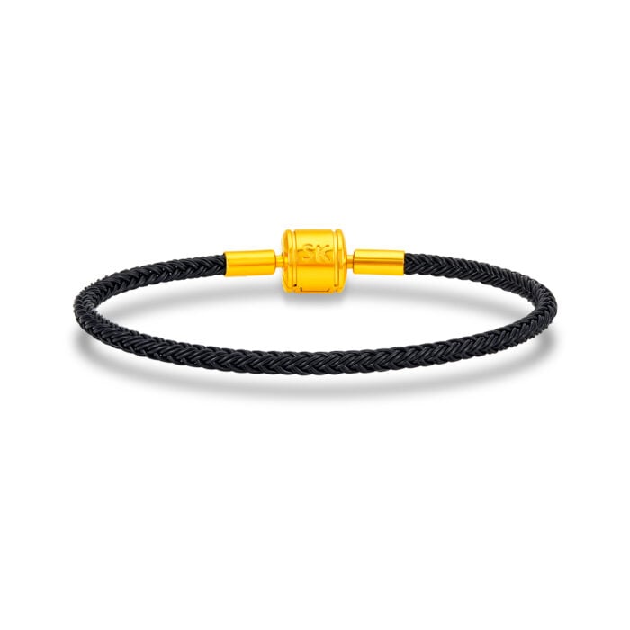 Classic Gold Barrel Clip Charm Bracelet