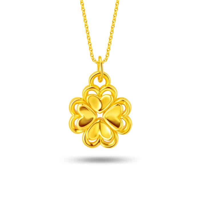 Clover of Love 999 Gold Pendant