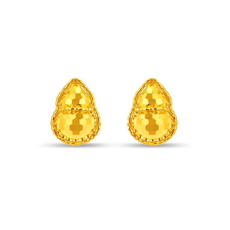 Lustrous Frosty Hulu 999 Pure Gold Earrings
