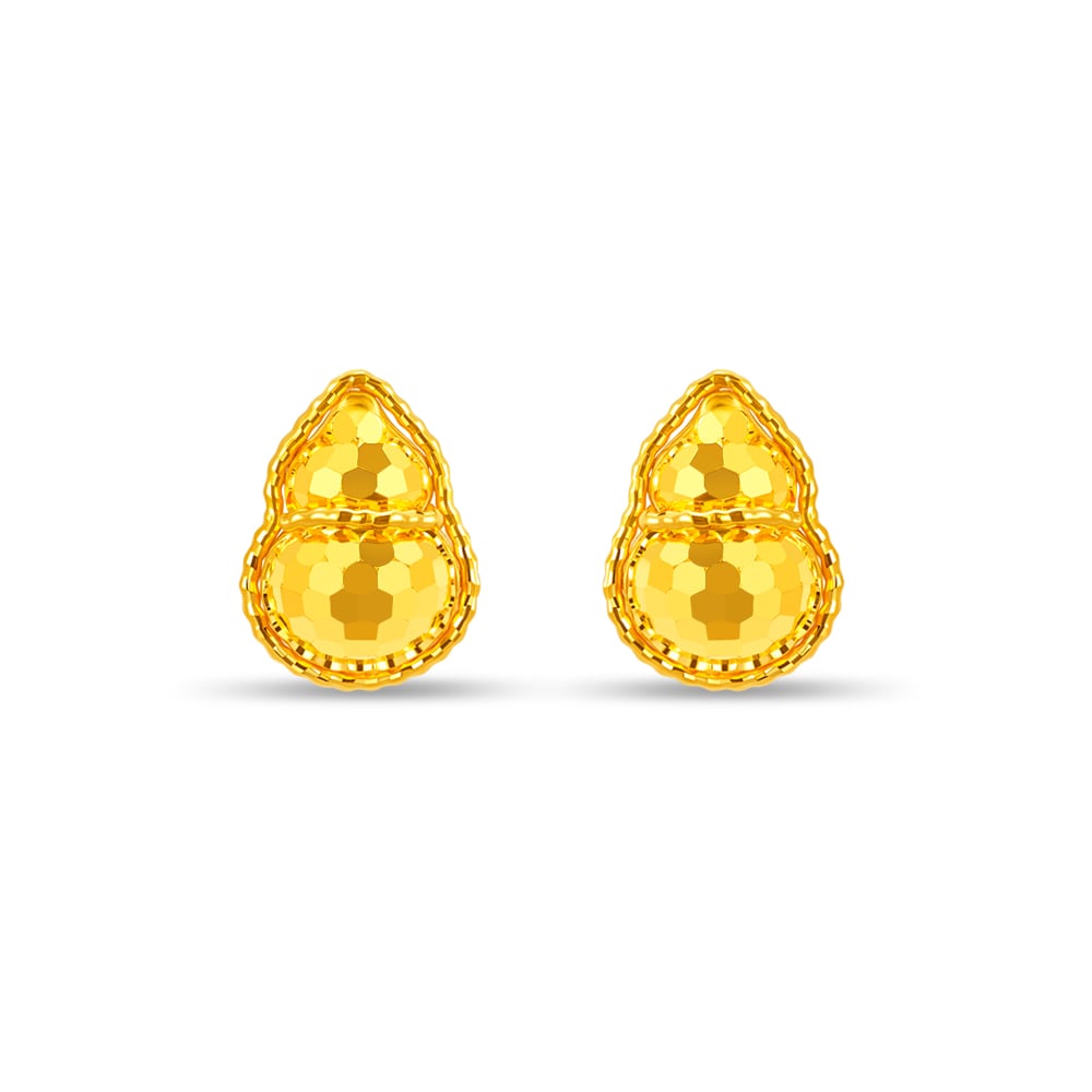 Lustrous Frosty Hulu 999 Pure Gold Earrings in 999 Pure Gold - SK Jewellery
