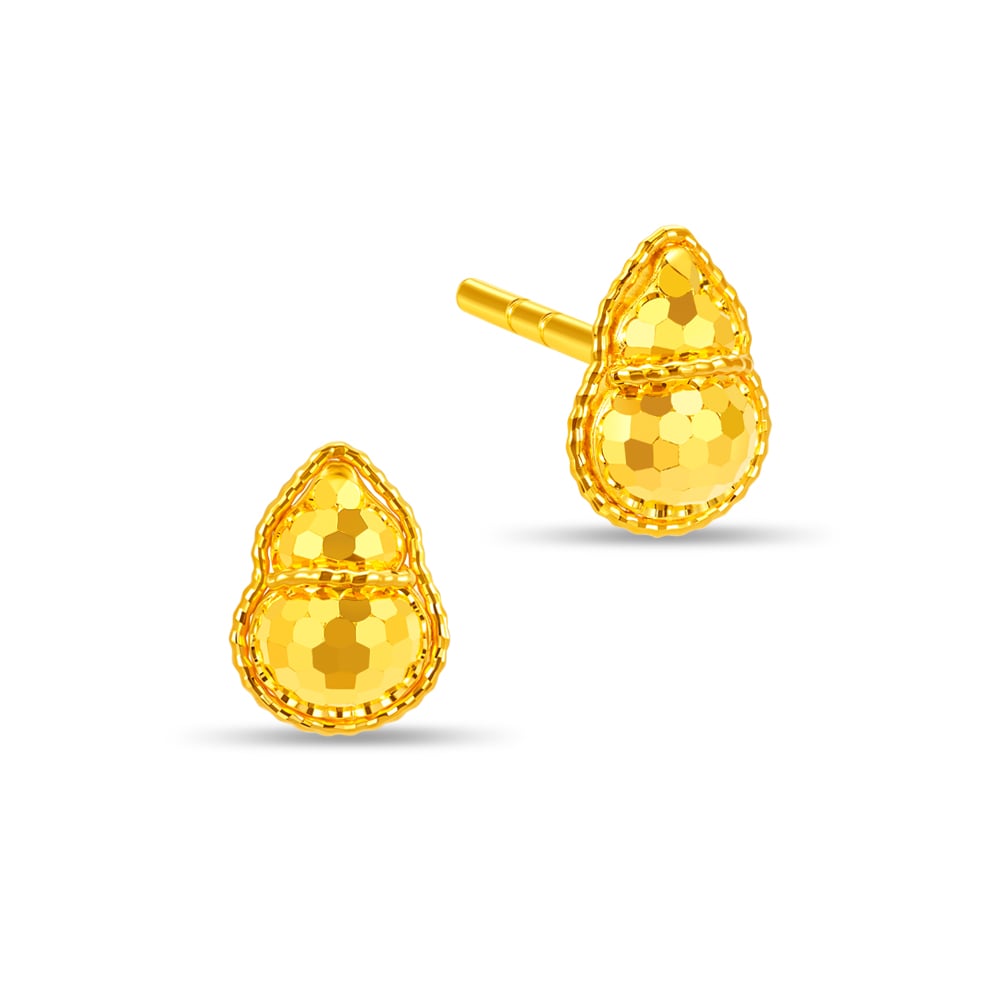Lustrous Frosty Hulu 999 Pure Gold Earrings in 999 Pure Gold - SK Jewellery