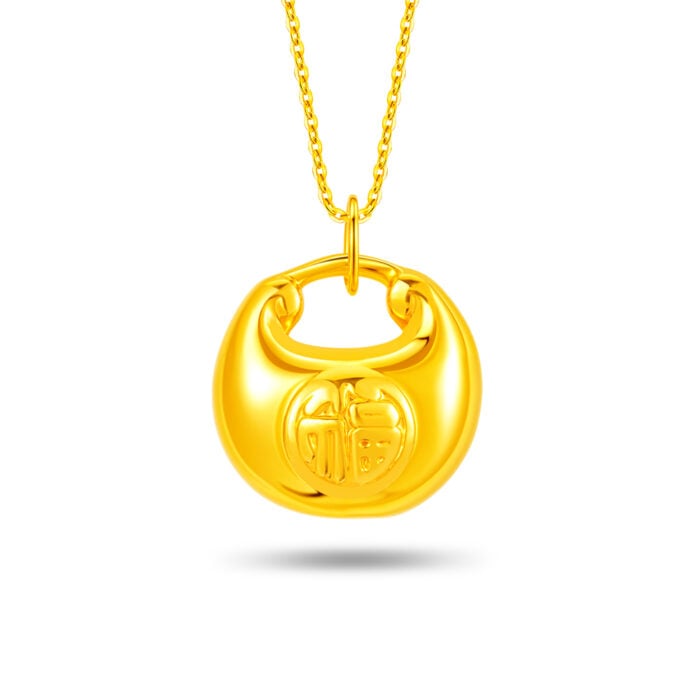 Longevity Lock 999 Pure Gold Pendant