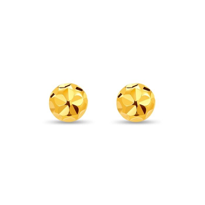 Silvère 925 Silver (5MM) Faceted Round Stud Earrings