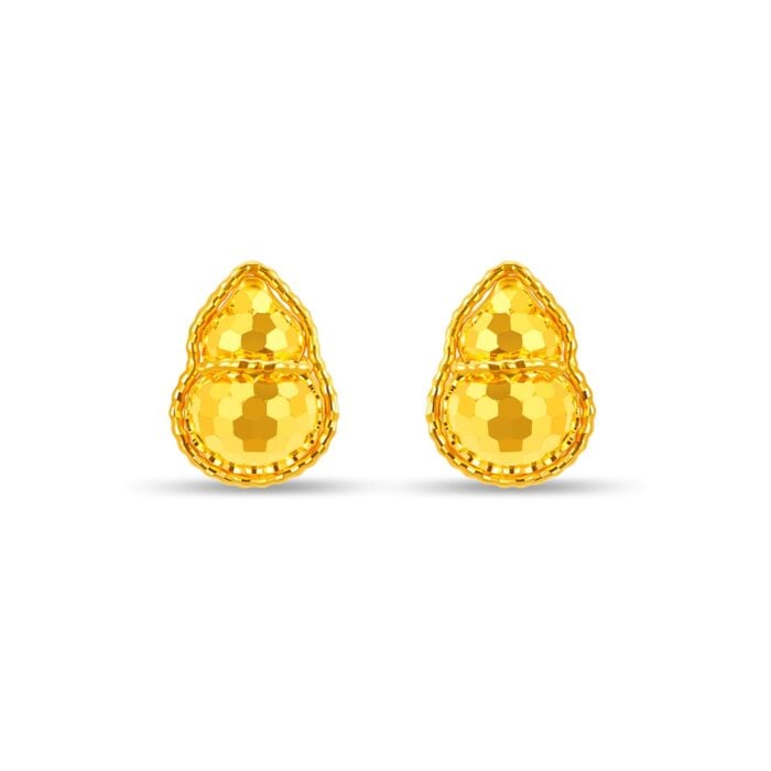 Lustrous Frosty Hulu 999 Pure Gold Earrings