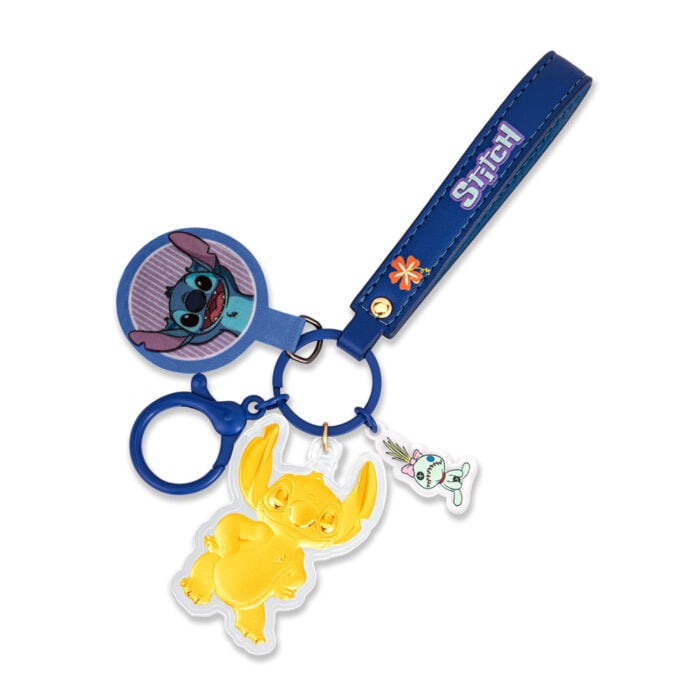 Disney Stitch Adventure Tag 999 Pure Gold Keychain Collectible