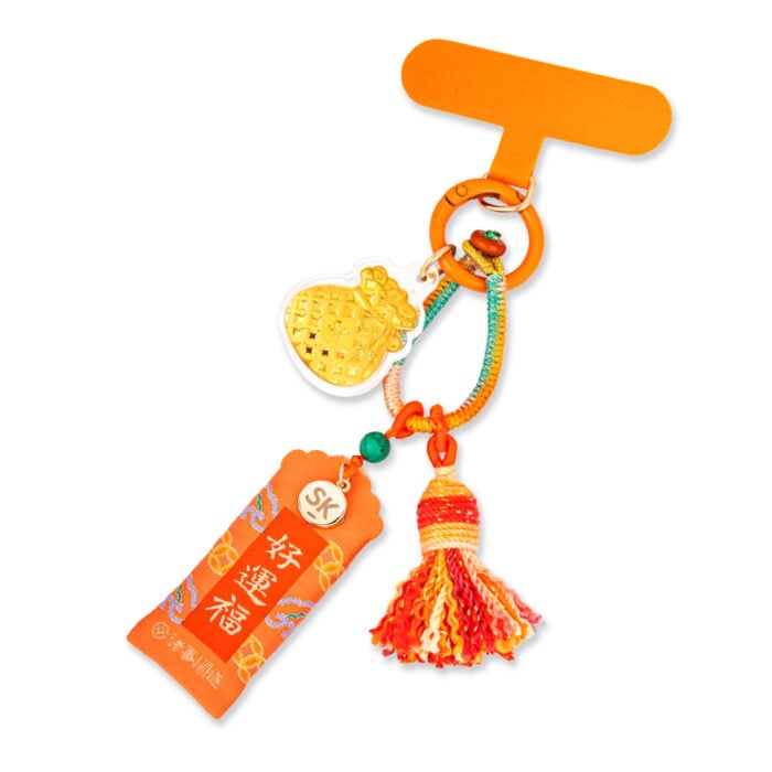 Luck Blessing (好运福) 999 Pure Gold Fortune Bag Keychain Tassel