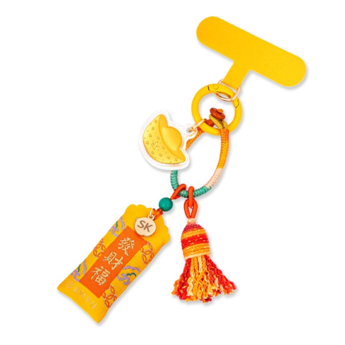 Wealth Blessing (发财福) 999 Pure Gold Ingot Keychain Tassel