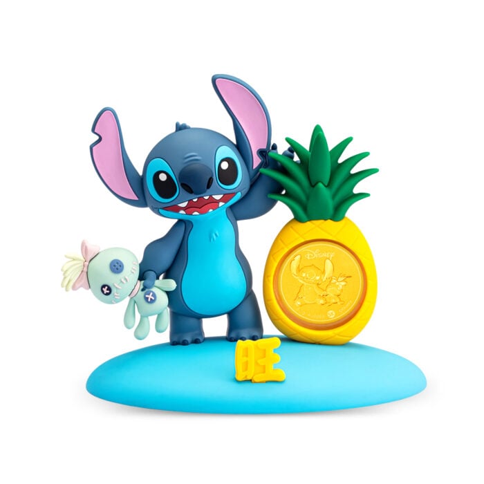Disney Stitch Pineapple 999 Pure Gold Coin Figurine (0.1g)