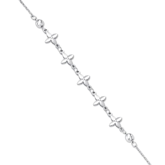Blossom Floral Trail 10K White Gold Bracelet