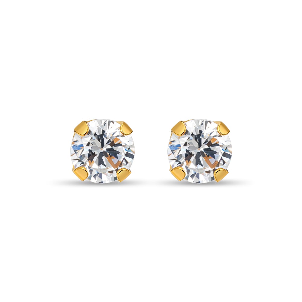 Twinkle White Gem Stainless Steel Kids Earring in Stainless Steel - SK Jewellery