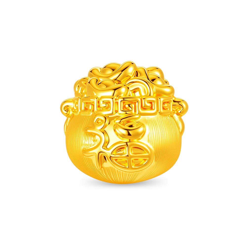 Prosperity Treasure Pot 999 Pure Gold Charm in 999 Pure Gold - SK Jewellery