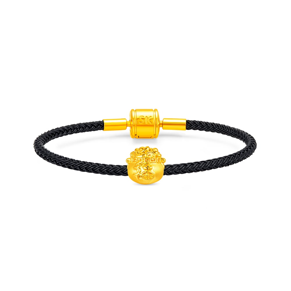 Prosperity Treasure Pot 999 Pure Gold Charm in 999 Pure Gold - SK Jewellery