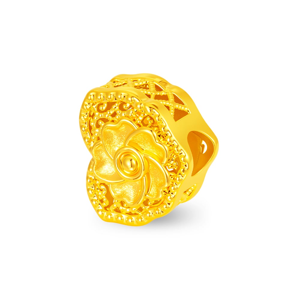 Floral Lace Treasure 999 Pure Gold Charm in 999 Pure Gold - SK Jewellery