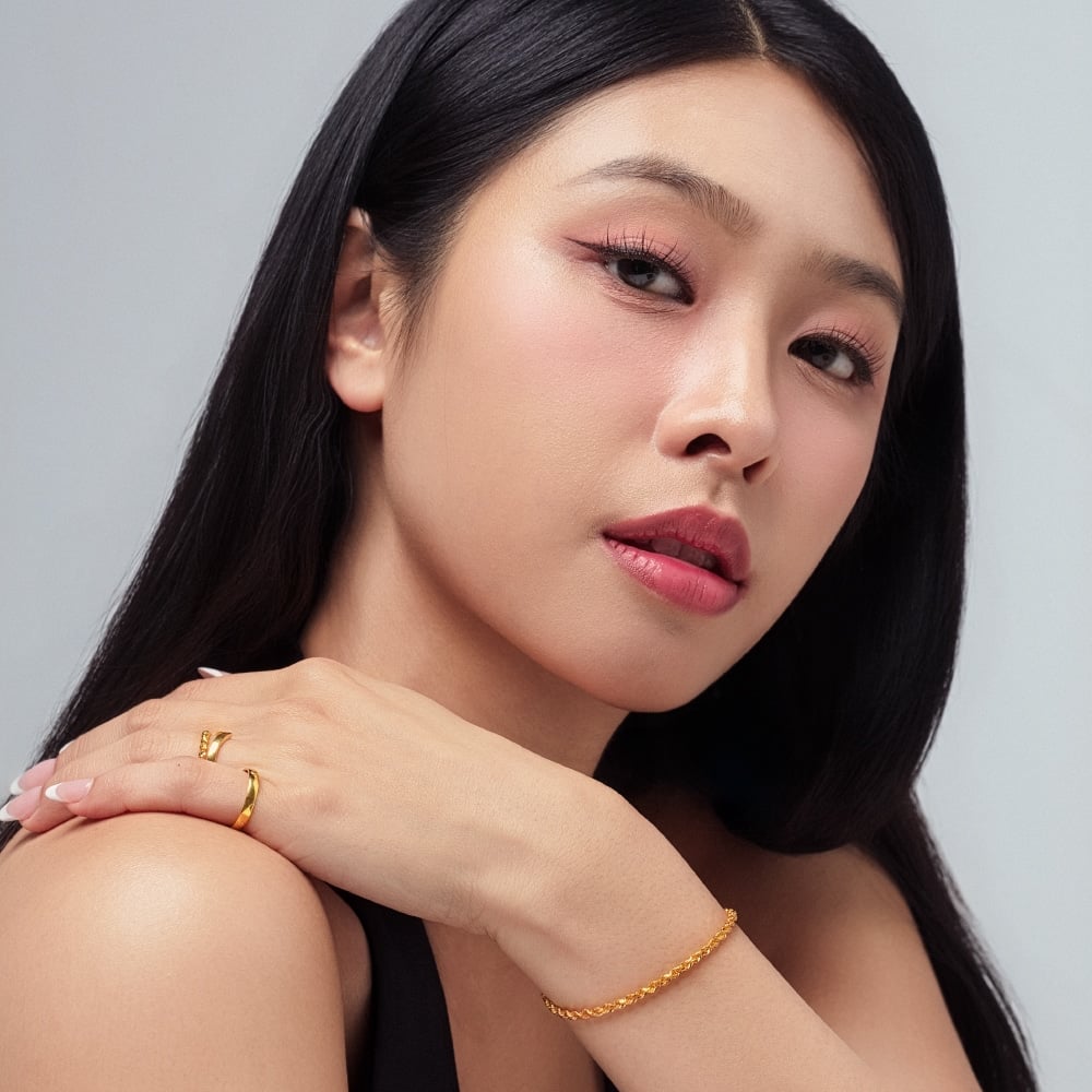 Spiral Solid Rope Chain 916 Gold Bracelet in 916 Gold - SK Jewellery