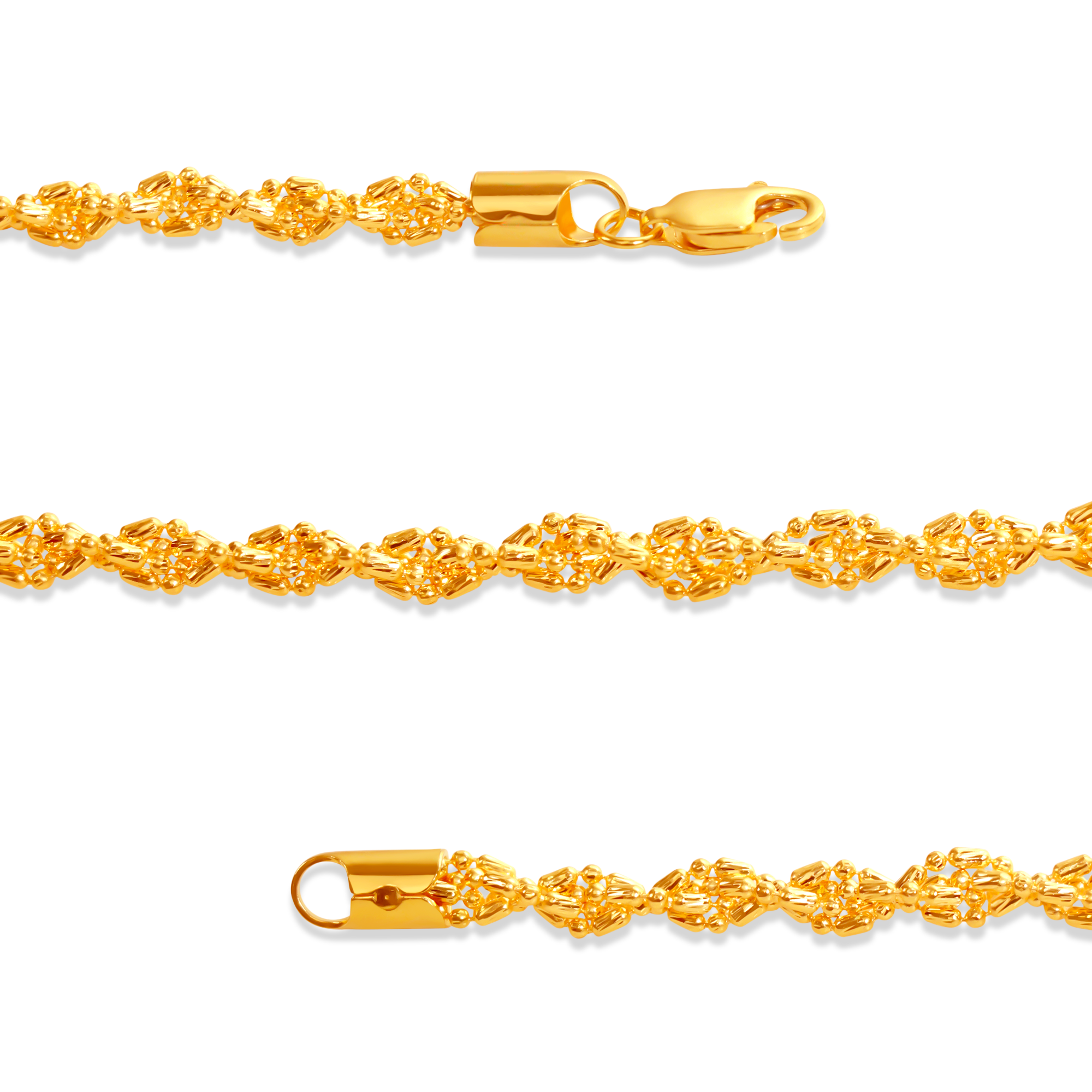Radiant Cluster 916 Gold Bracelet in 916 Gold - SK Jewellery