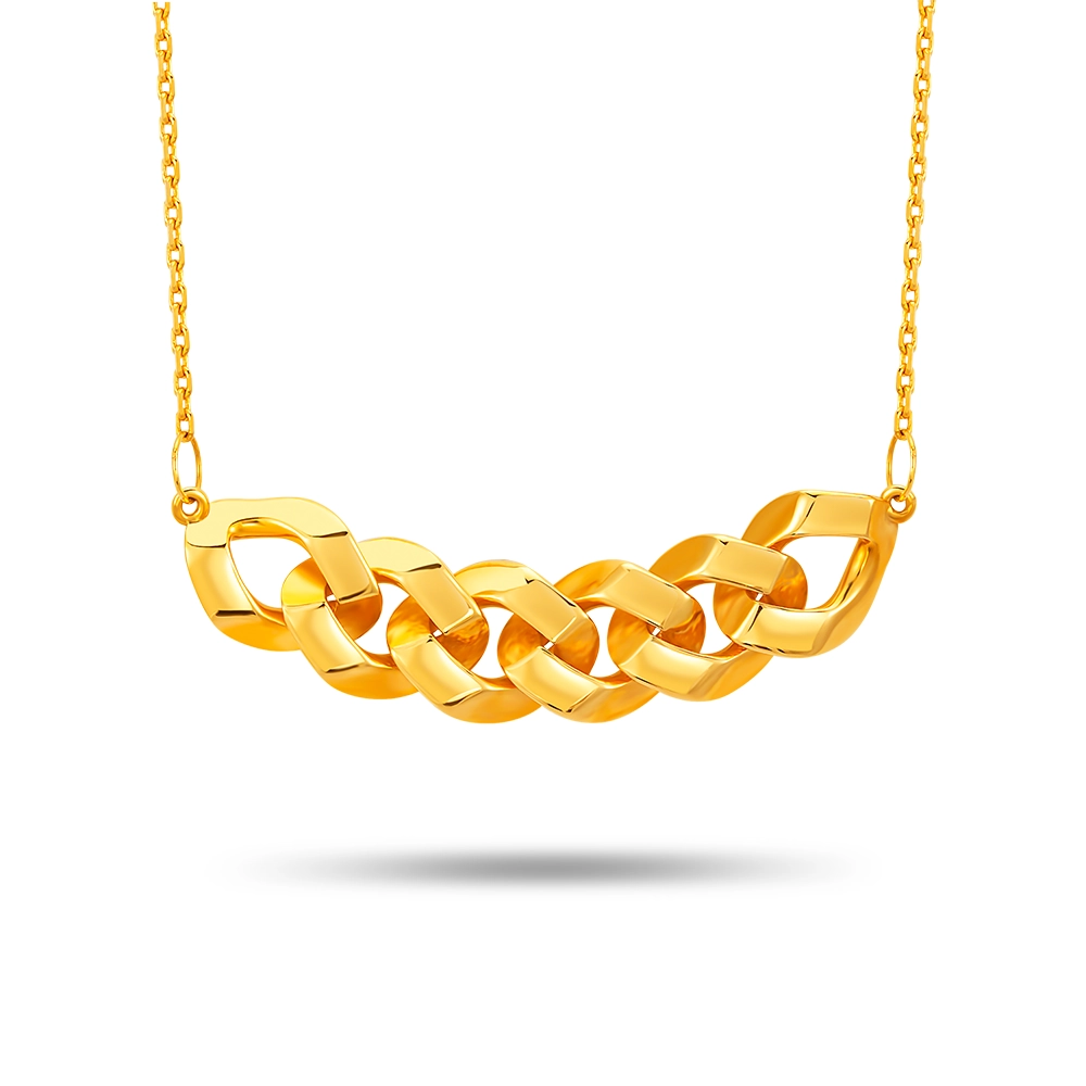 Golden Weave 916 Gold Necklace in 916 Gold - SK Jewellery