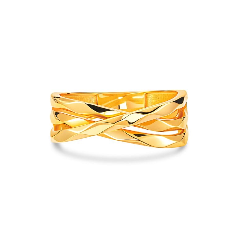 Interlace Crossover 916 Gold Ring