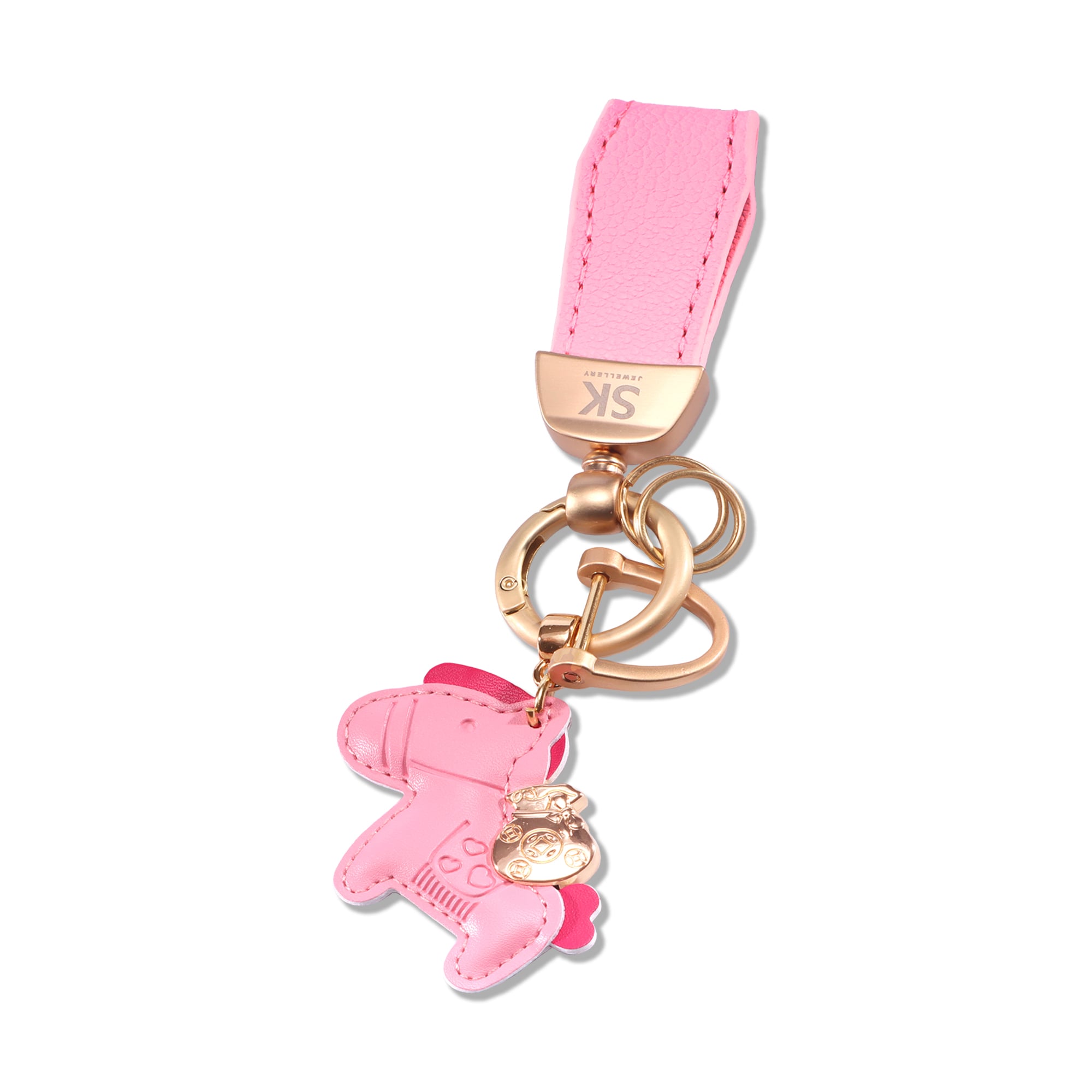 Triumph in Motion Plaque and Horse of Prosperity Keychain Bundle in 999 Pure Gold - SK Jewellery