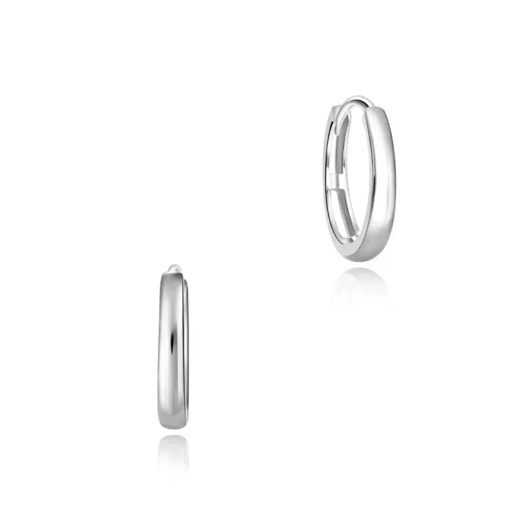 Classic Hoop 14K White Gold Huggie Earrings