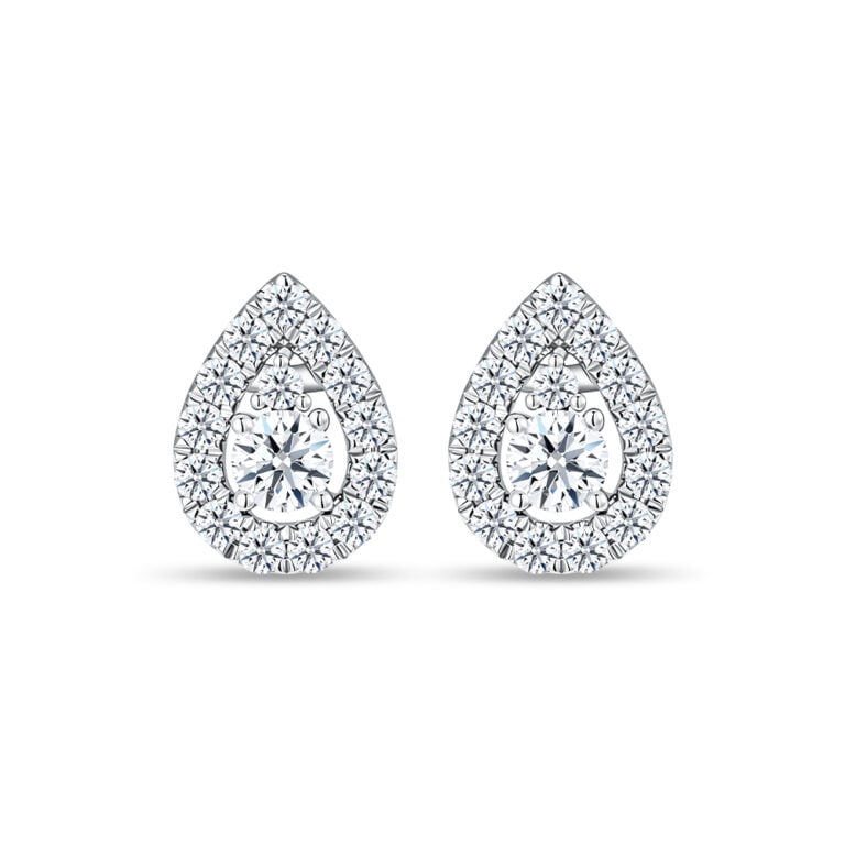 Dewdrop Glow 10K White Gold Diamond Earrings