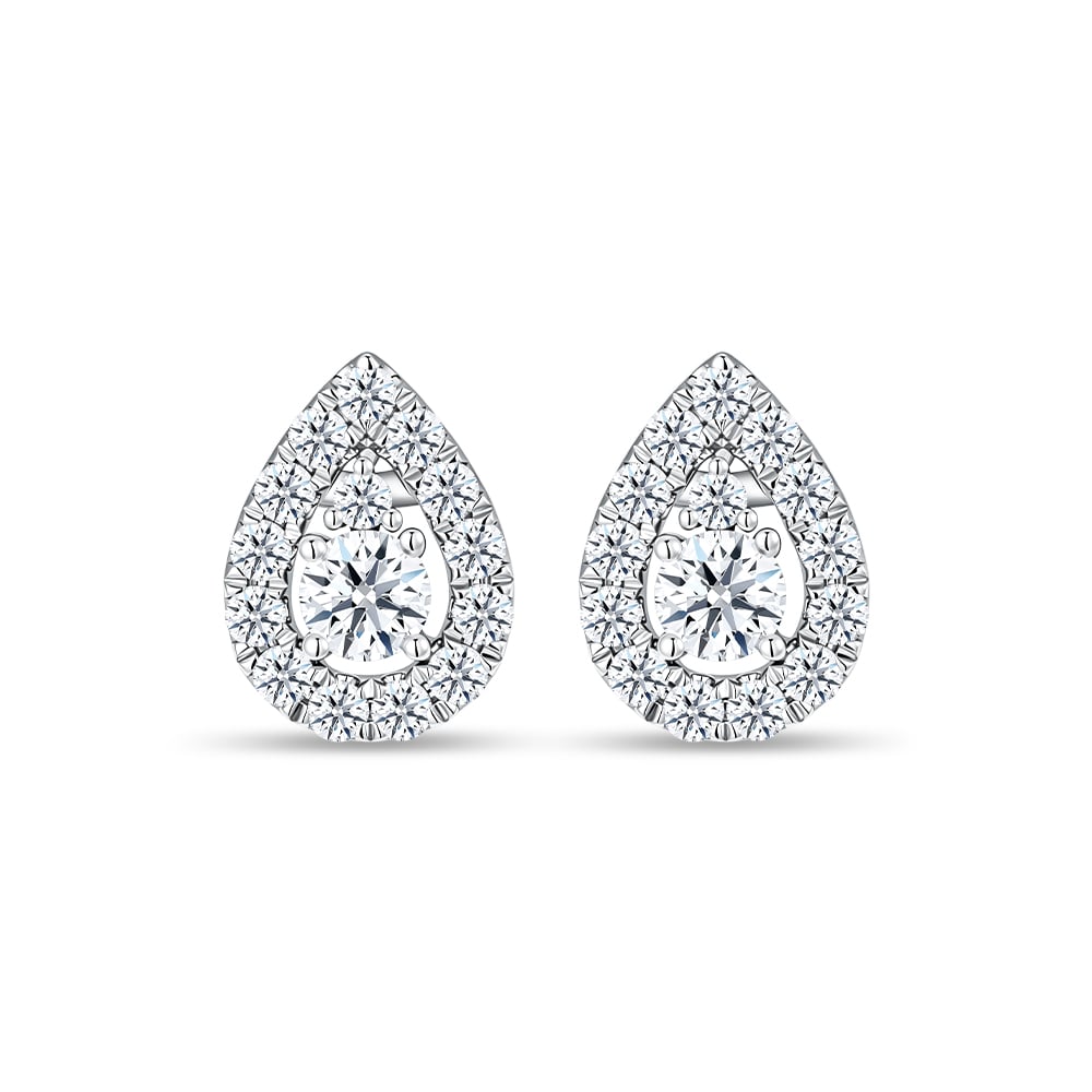 Dewdrop Glow 10K White Gold Diamond Earrings in 10K Gold - SK Jewellery