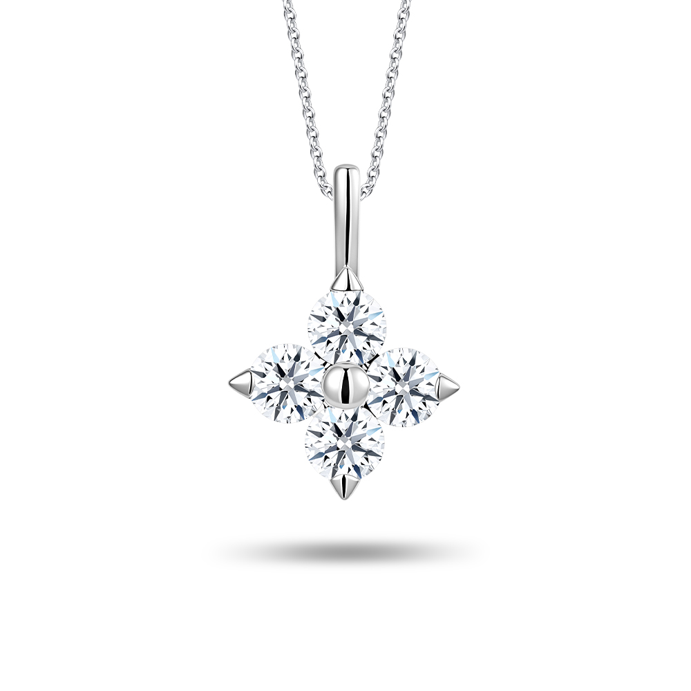 Clover Edge 10K White Gold Diamond Pendant in 10K Gold - SK Jewellery