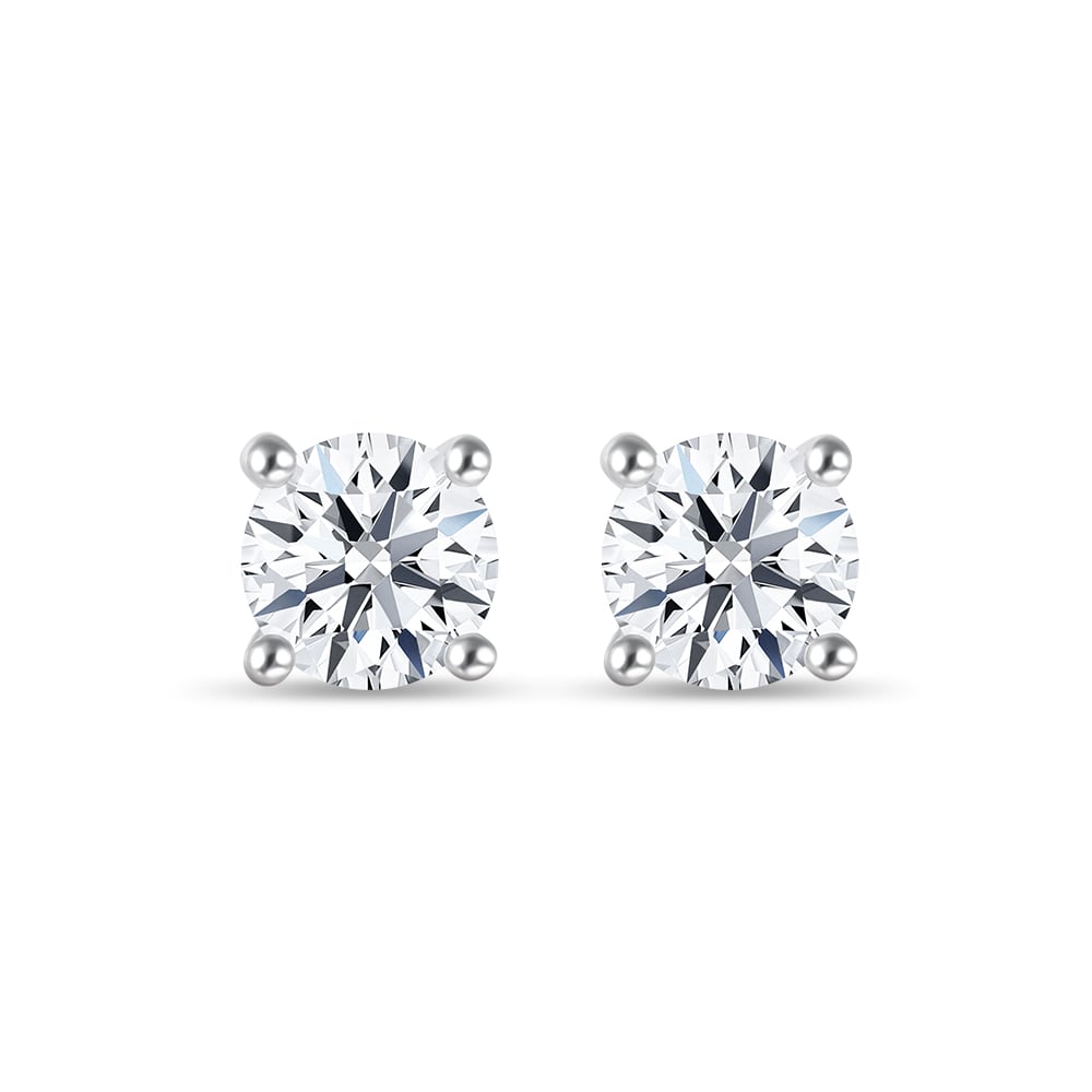 Star Carat 4-Prong 1.0CT Classic Diamond Earrings in 10K Gold - SK Jewellery