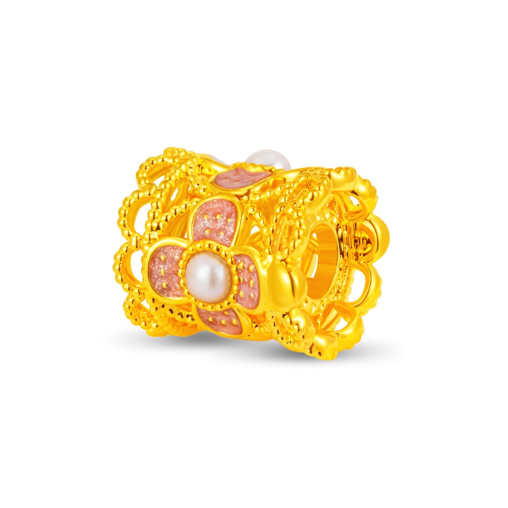 Blossom Pearl 999 Pure Gold Charm in 999 Pure Gold - SK Jewellery