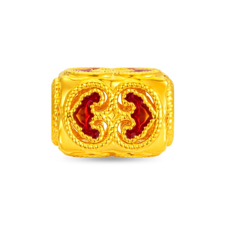 Double Ruyi 999 Pure Gold Charm Bracelet