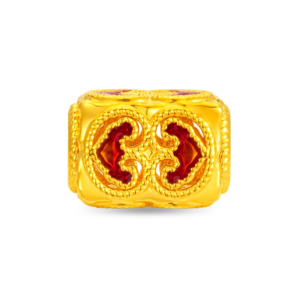 Double Ruyi 999 Pure Gold Charm Bracelet in 999 Pure Gold - SK Jewellery