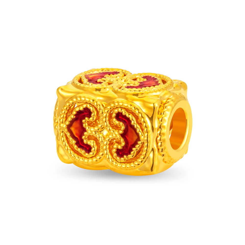 Double Ruyi 999 Pure Gold Charm Bracelet in 999 Pure Gold - SK Jewellery